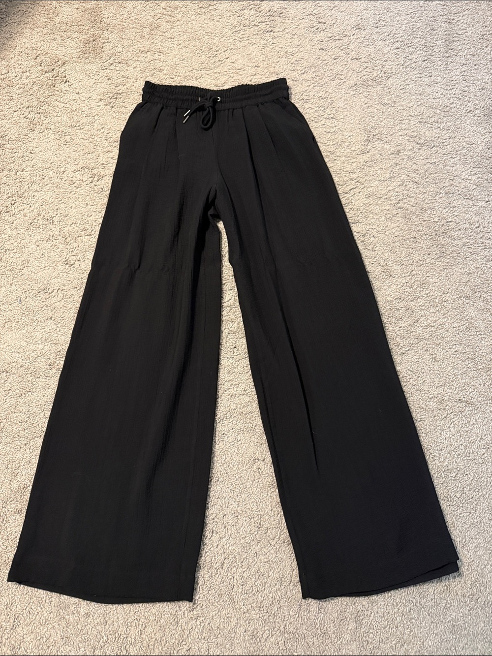 a new day Black Wide-Leg Drawstring Pants